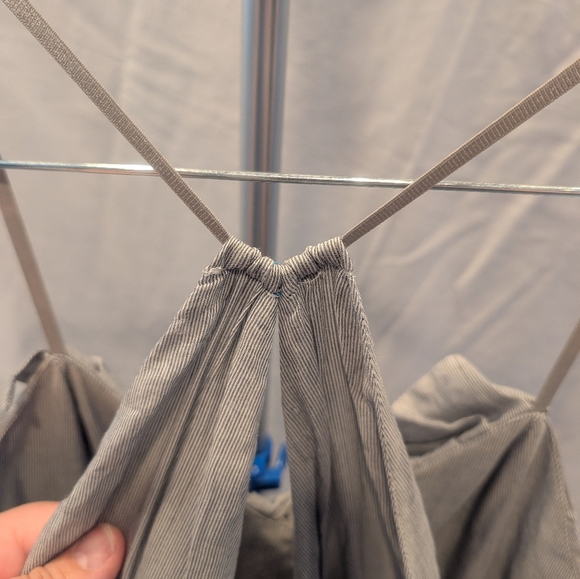 Moda International Gray And White Pleated Halter Gown - Picture 5 of 6